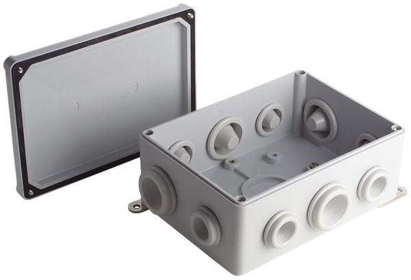 Boîte de dérivation Woertz 180×130×80 vide gris