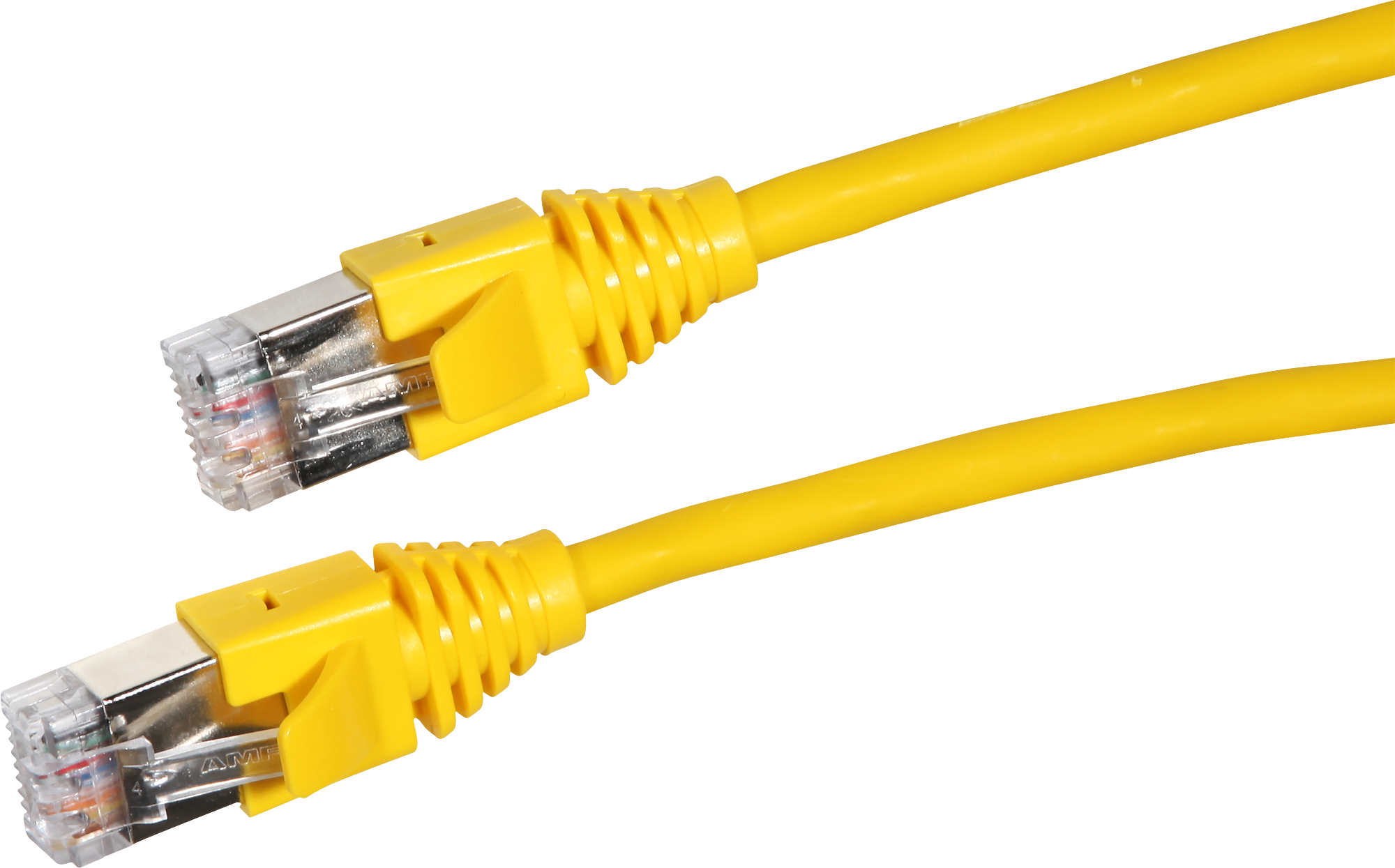 Câble patch S/UTP 2RJ45 2.0m jaune sans halog.