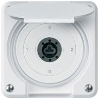 UP-Schlüsselschalter robusto IP55 Klappdeckel ohne Zylinder S2/1P weiss Kombi