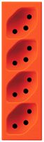Prise INC Hager 4×13 1×commuté FLF orange