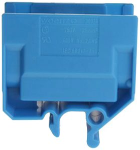 Borne de dérivation Woertz 16…35mm² 125A 750V vis 2×1 barre G bleu