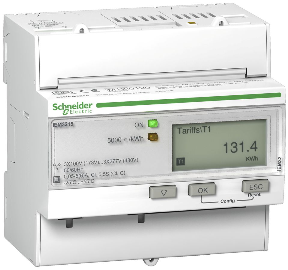 Compteur d'énergie AMD Schneider Electric iEM3215 MID 3P+N 3P+N transf.impulsion