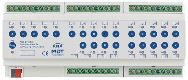 REG-Schaltaktor KNX MDT AKS-2416.03 24-Kan 16A 230VAC 12TE