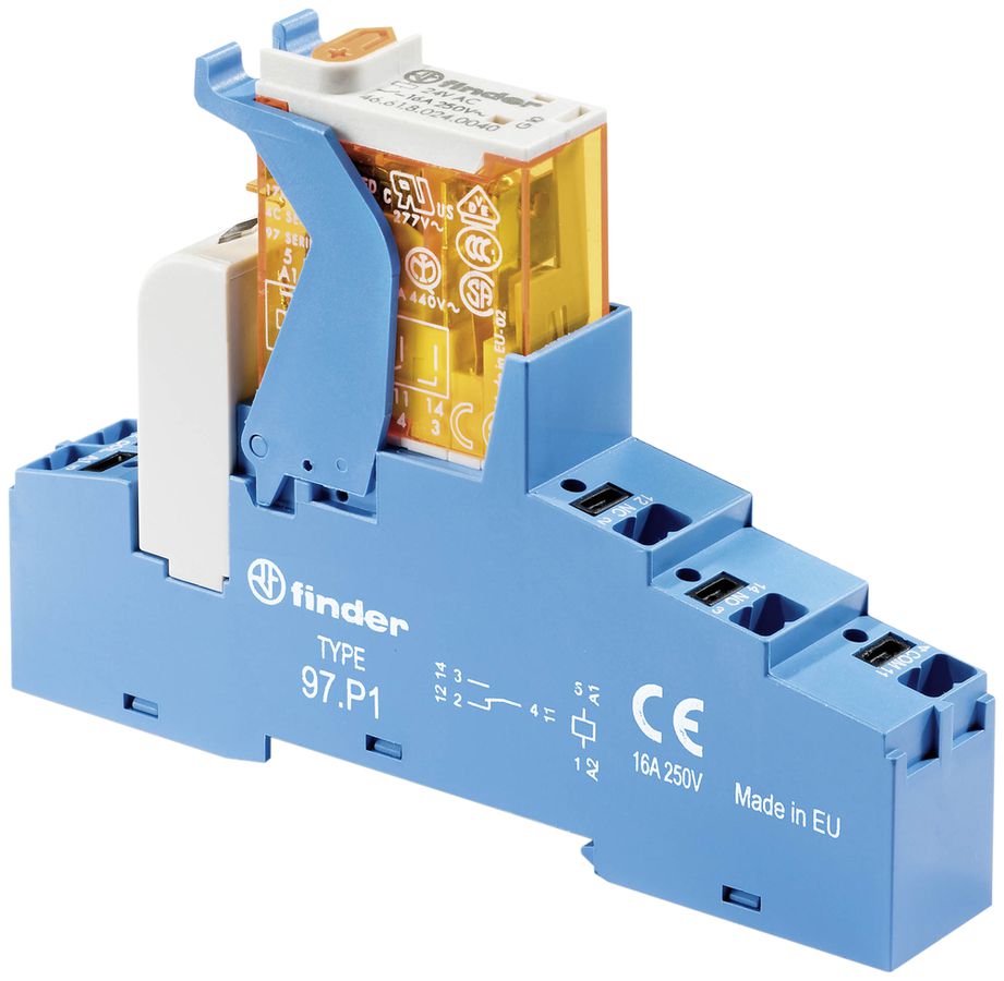 Relais de couplage AMD Finder 4C.P2, 2W 8A AgNi, 24VAC, bornes Push-In