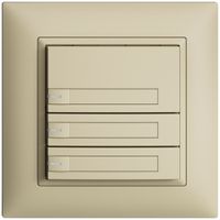 UP-Taster KNX 3-fach EDIZIOdue vanille RGB mit LED mit Papiereinlage