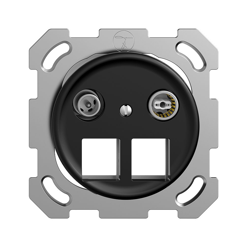 Prise multimédia 19dB Sdue QM, prise d.passage, p.2×RJ45 Keystone no