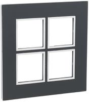 Abdeckrahmen ATO 2×2 Modul Glas-schwarz, mit Zierrahmen
