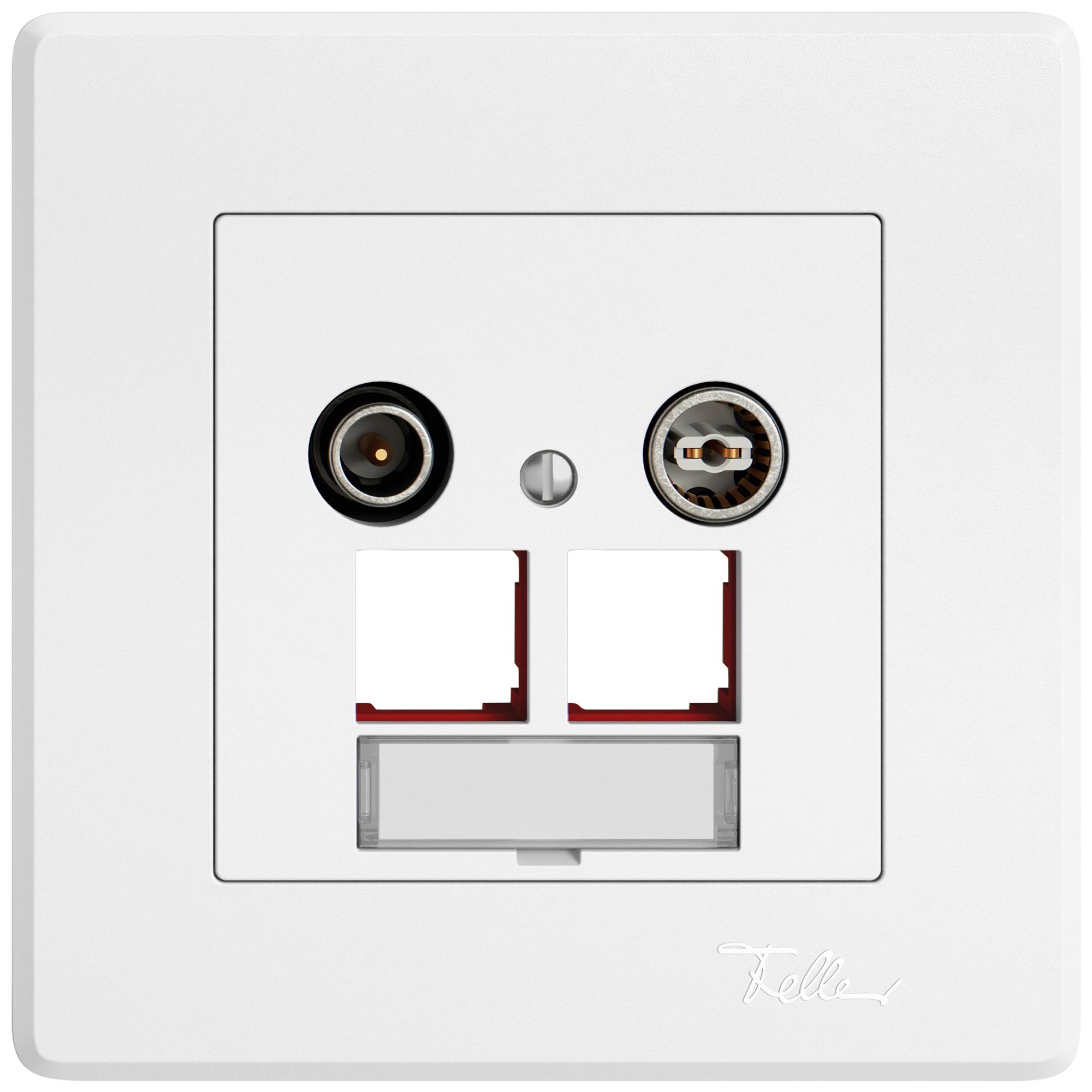 UP-Multimediadose TV-R EDIZIO.liv SNAPFIX® EASYNET f.2×RJ45 S-One 11dB ws