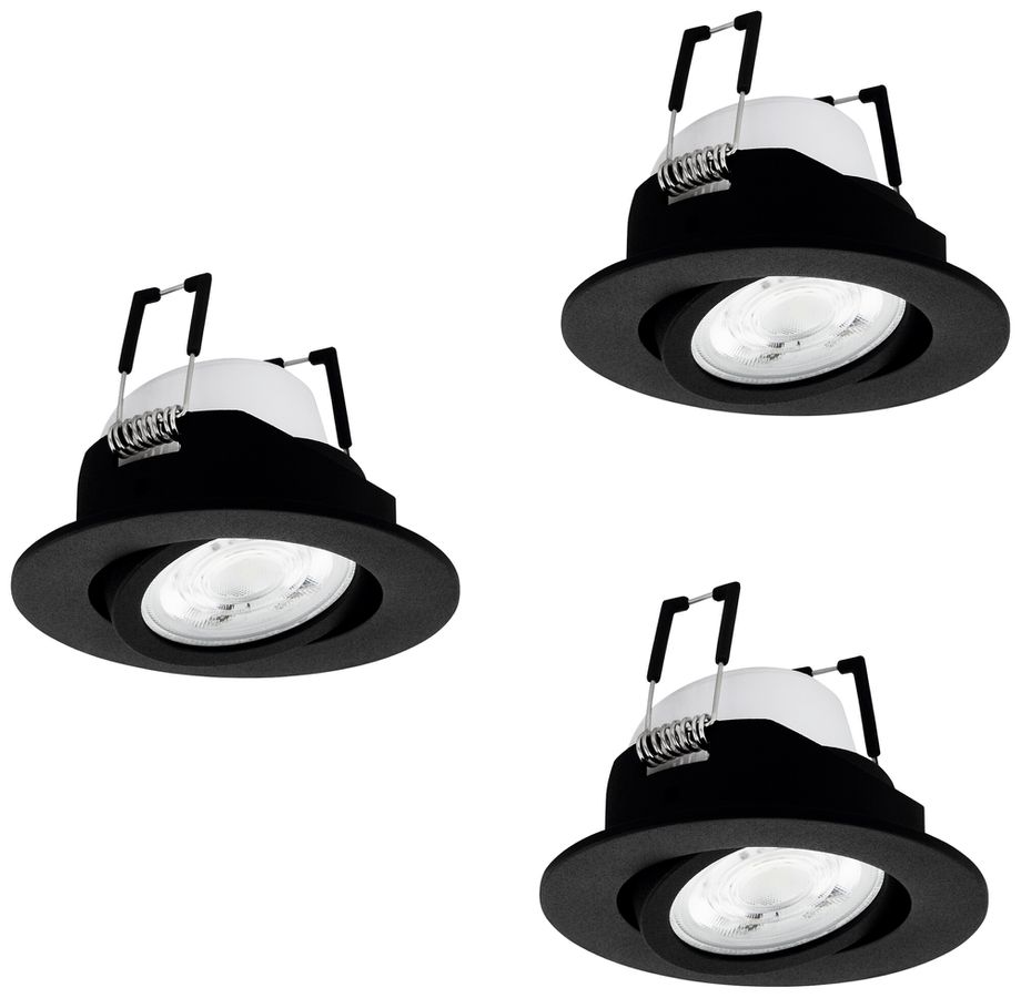 EB-Spot Eglo SALICETO-Z 1×4.7W 0…440lm 2700…6500K DIM Ø68mm schwarz 3Stk
