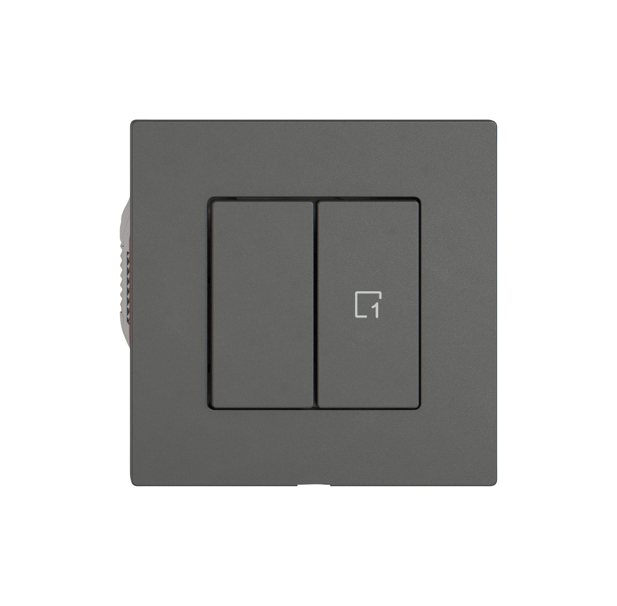 Station sec.interr.EDIZIO.liv Wiser SNAPFIX® 1 scène 2 touches WLAN grf