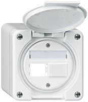 Kit di montaggio AP robusto IP55 uscita frontale per 2×R&M bianco