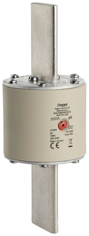 Fusibile HPC Hager SEV G6 500V AC 500A gG indicatore centrale