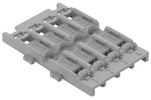 Befestigungsadapter WAGO ohne Zugentlastung 8×4mm² Rastfuss grau