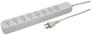 Steckdosenleiste STEBA POWER EASY 8×T13 mit Kinderschutz+Schalter 1.5m weiss