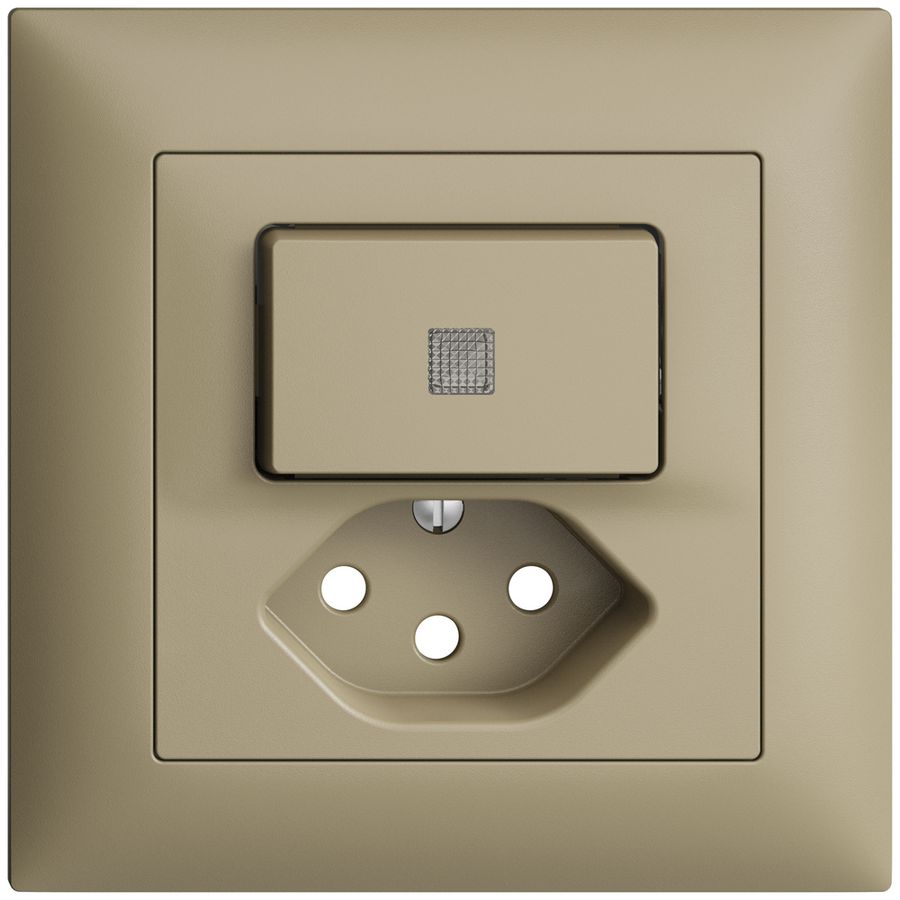 UP-Frontset EDIZIOdue T13 88×88mm sand mit Linse, mit Kinderschutz