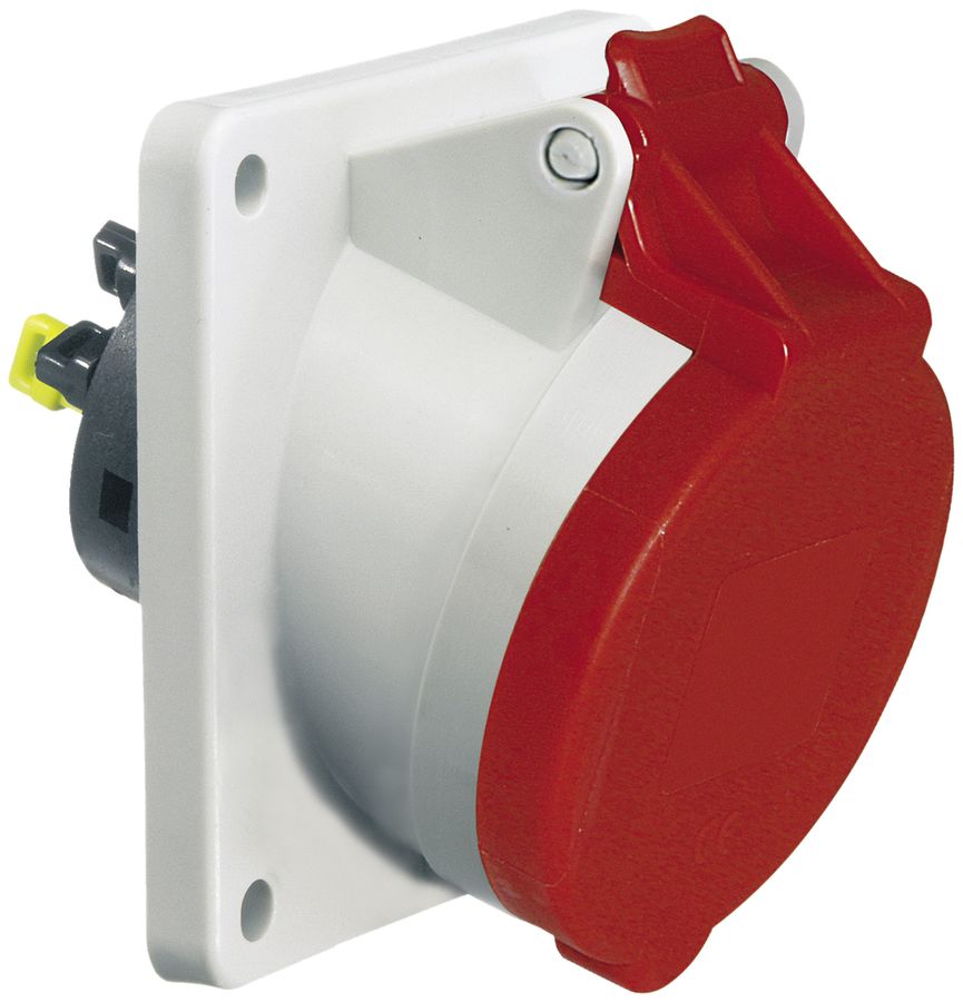 Prise INC CEE Bals 5P 16A 400V 6h rouge IP44 nick.QC obliq.