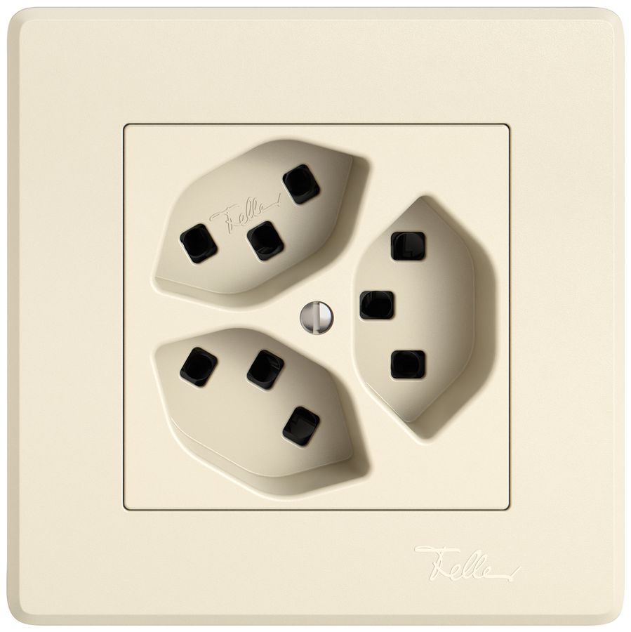 UP-Steckdose EDIZIO.liv SNAPFIX® 3×T23 cr