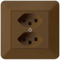 UP-Steckdose kallysto.trend 2×T23 braun mit Steckklemmen