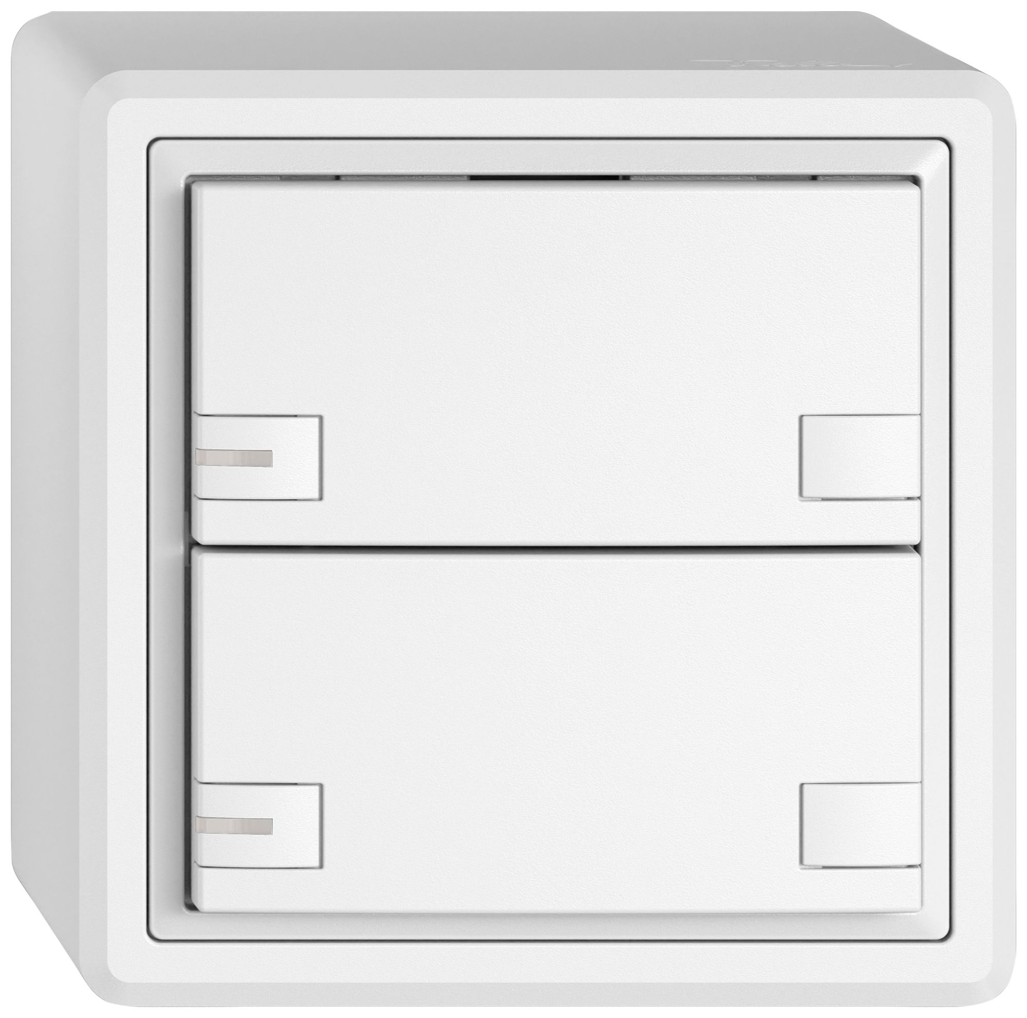 Poussoir universel AP EDIZIO.liv UNI SNAPFIX® a.LED RGB 2× comm.2T bc