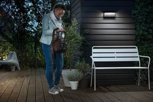LED-Wandleuchte myGarden Bustan, 9W 230V 4000K PIR 78×92×220mm IP44 anthrazit