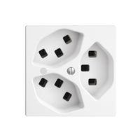 Steckdose EDIZIOdue 3×T23 weiss 16A mit LED grün, Steckklemmen