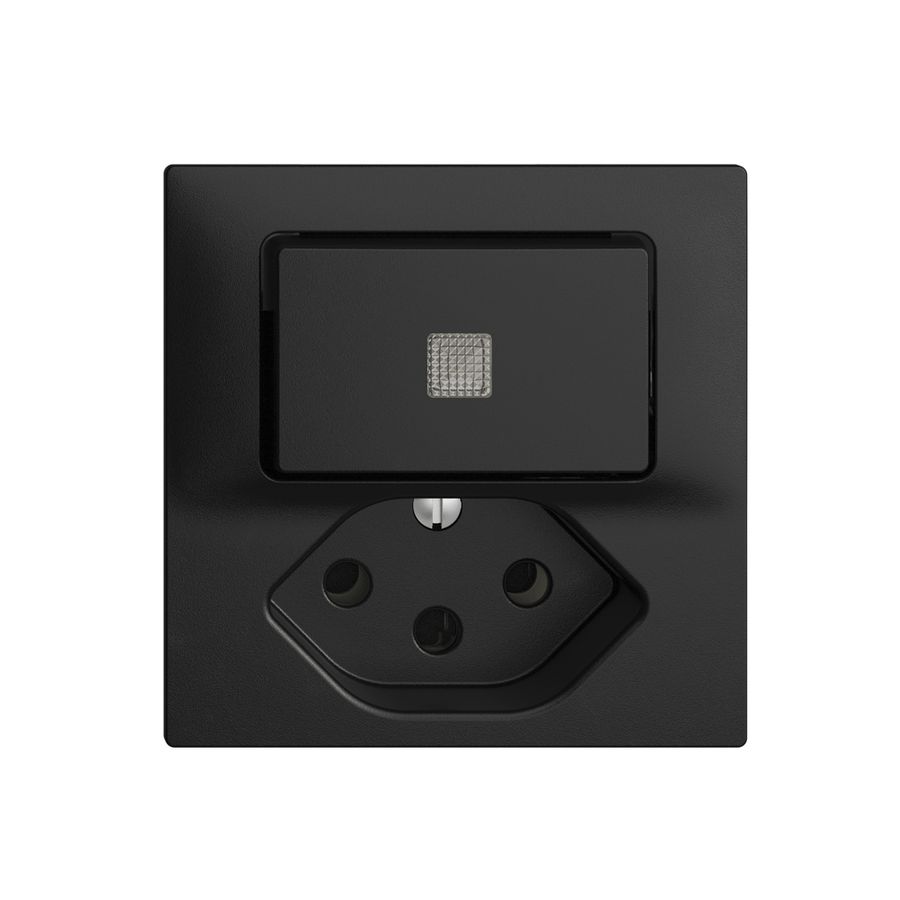 Leuchtkombination LS 3/1L+T13 EDIZIOdue schwarz mit Linse, LED gelb