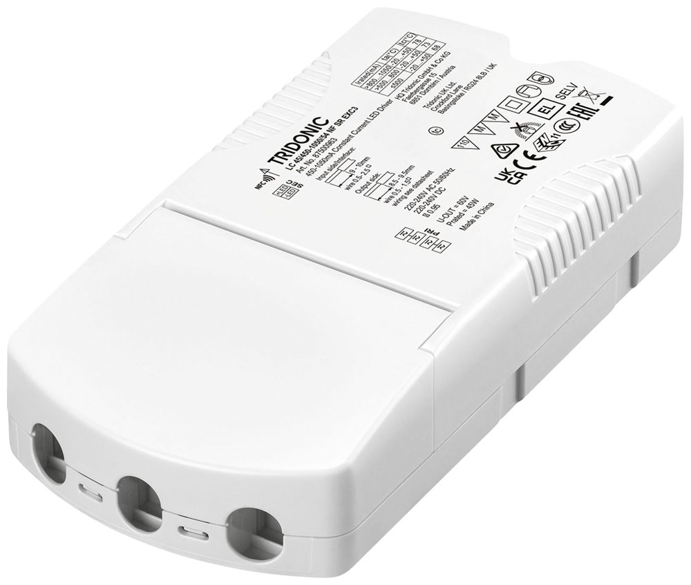 Convertitore LED Tridonic LC NF SR EXC3 450…1050mA, 45W, 160×82×34mm