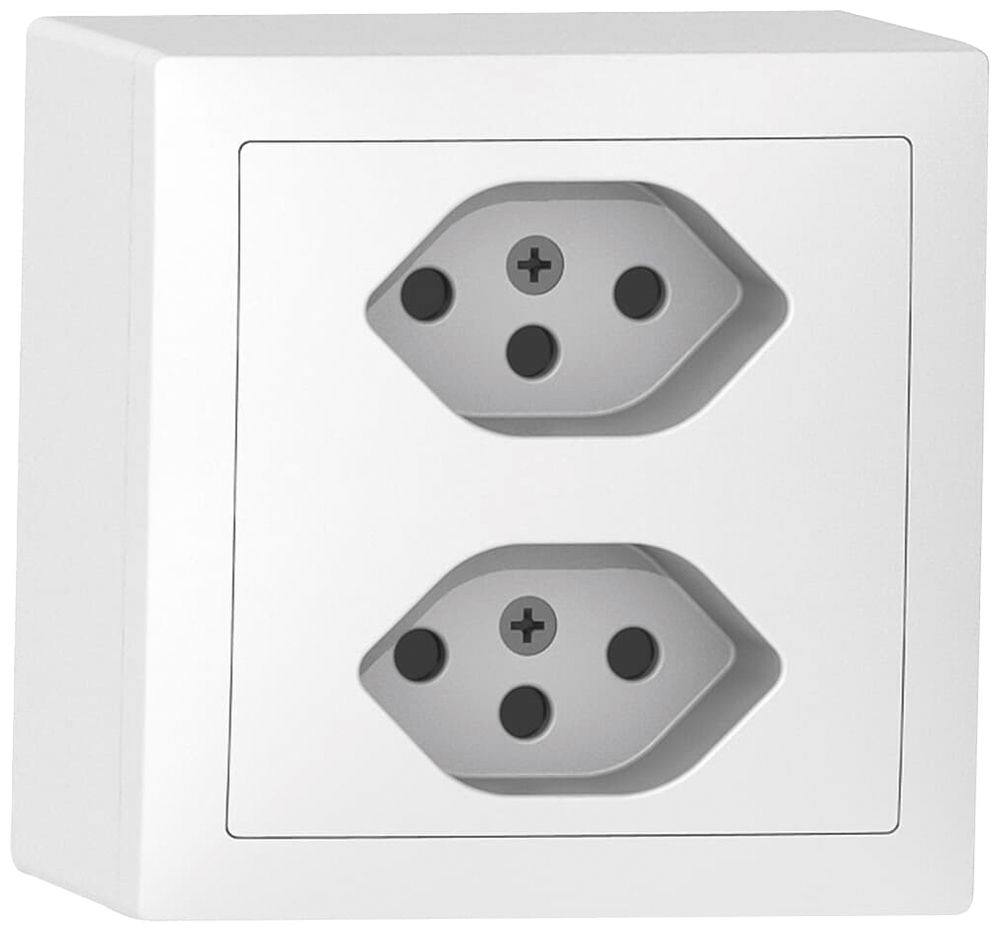 AP-Steckdose Sidus 2×T13 weiss