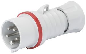 Fiche CEE GEWISS 32A IP44/54 4P 6h 415V bornes enfichables Ø71×162mm rouge