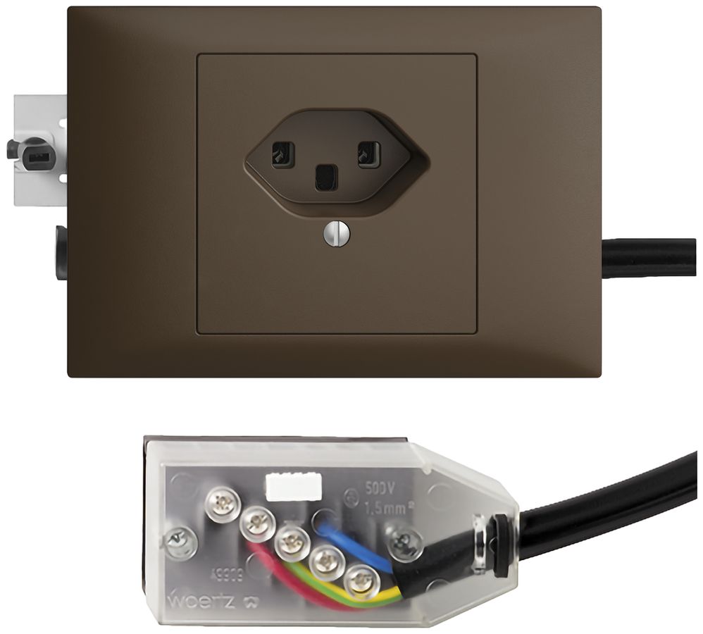 Prise INC EDIZIOdue T23 L3 coffee 45…69mm pour câble plat Technofil