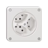 Steckdose NEVO, 3×T13, m.LED, weiss