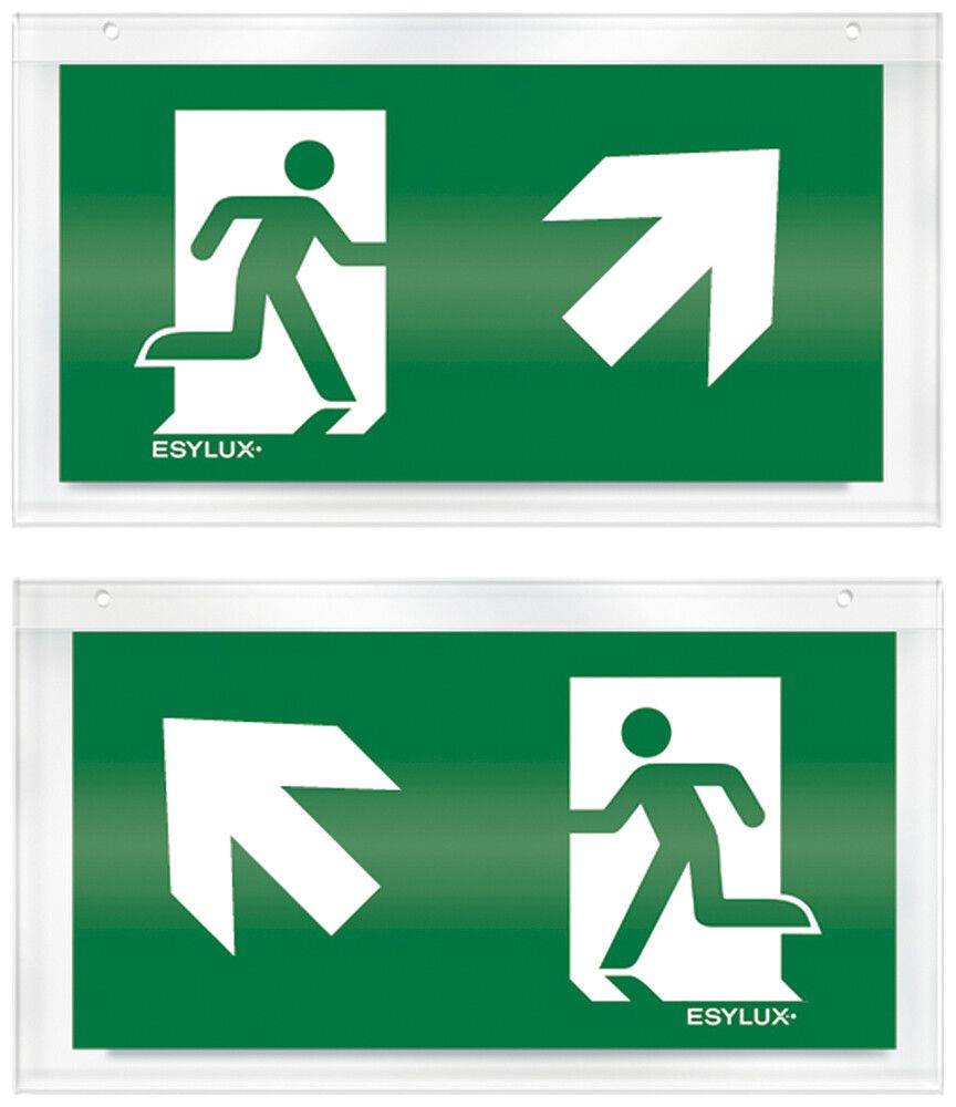 Plaque avec pictogramme ESYLUX pour SLX 2 part.flèche haut d/g