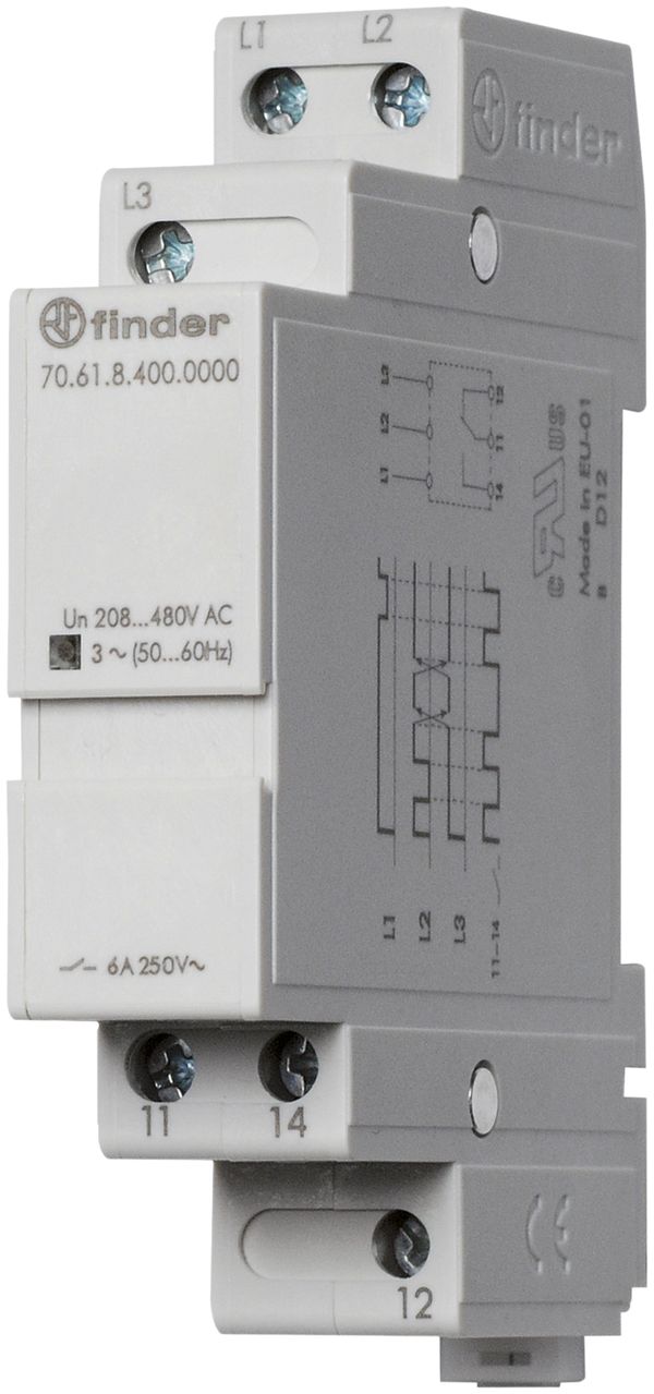 REG Netzüberwachnungsrelais 3L 208…480VAC 1U 6A
