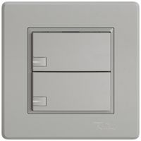 Pulsante universale INC EDIZIO.liv UNI SNAPFIX® c.LED RGB 2× com.1T grc