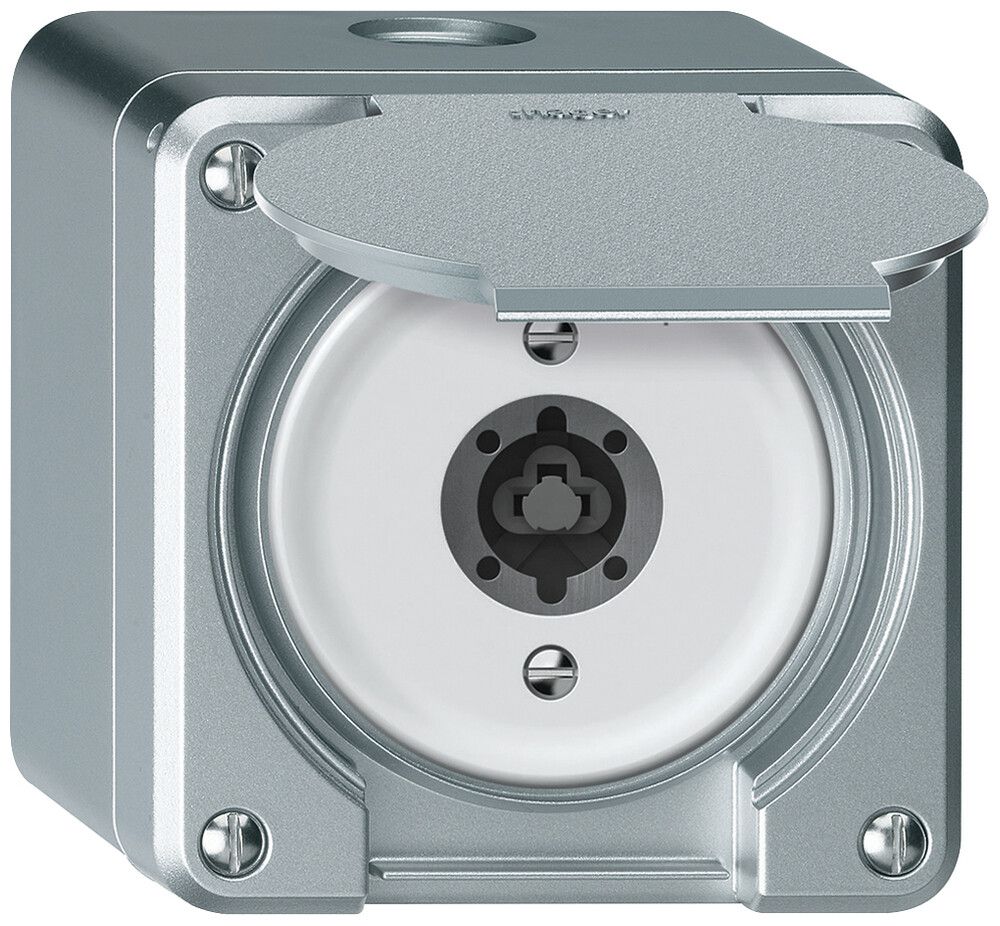 Contact pivotant à clé AP robusto 2P 2NO 20A 250V 86×86mm aluminium