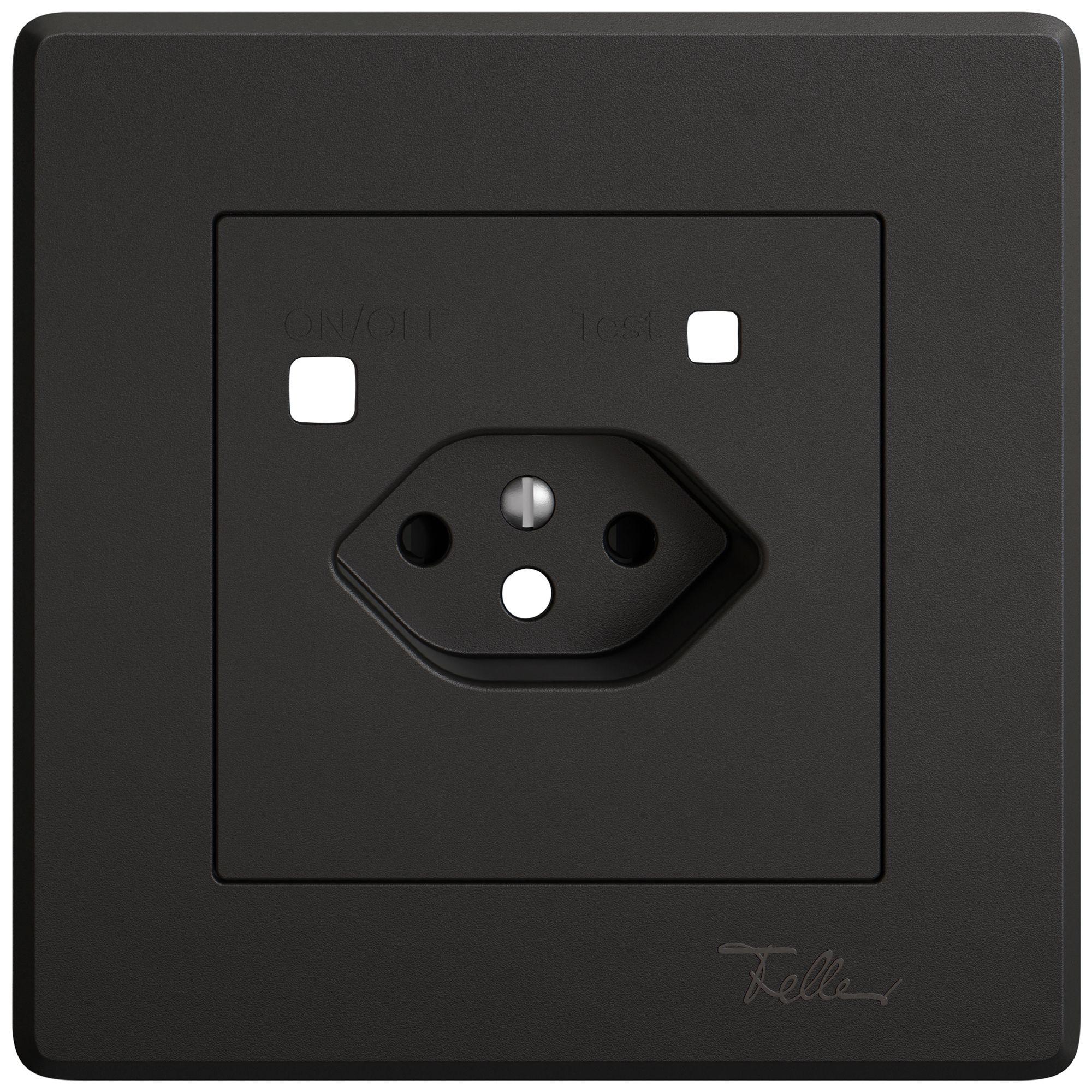 Abdeckset EDIZIO.liv für Fehlerstrom-Schutzsteckdose 96×96mm schwarz