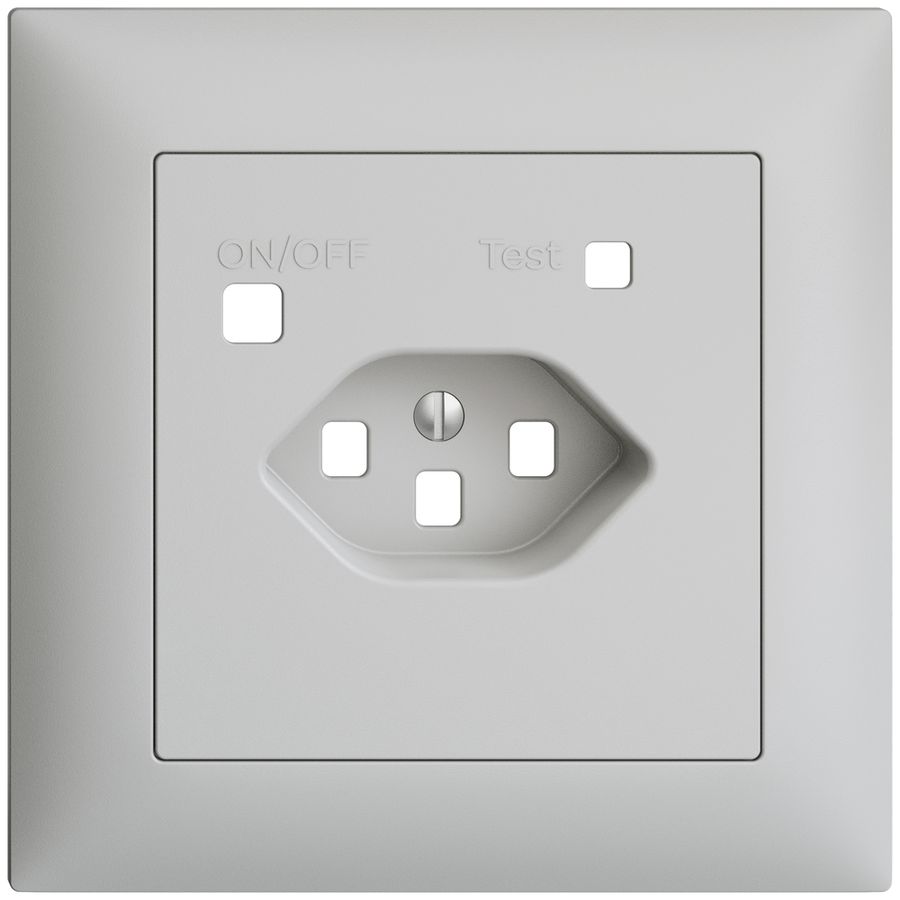 Frontset EDIZIOdue zu FI-Steckdose FMI, T23, hellgrau