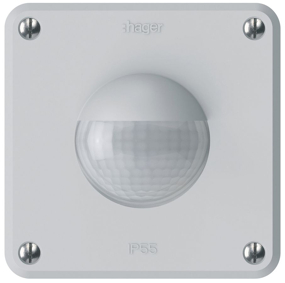 Frontset Hager robusto IP55 Z für Bewegungsmelder hellgrau