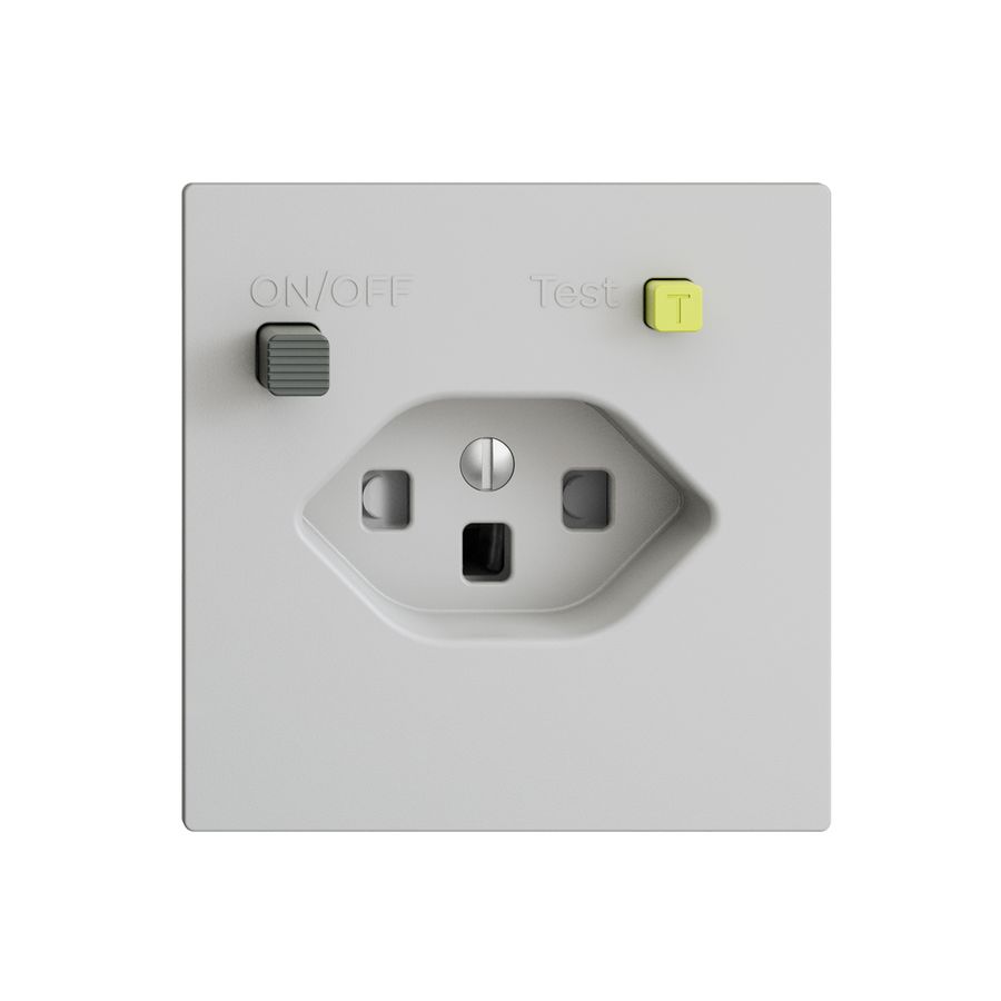 UP-Steckdose EDIZIOdue T23 FI 30mA F, shutter, hellgrau