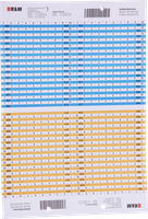 Bezeichnungsbogen R&M VS Modular A4 001-020 blau/orange