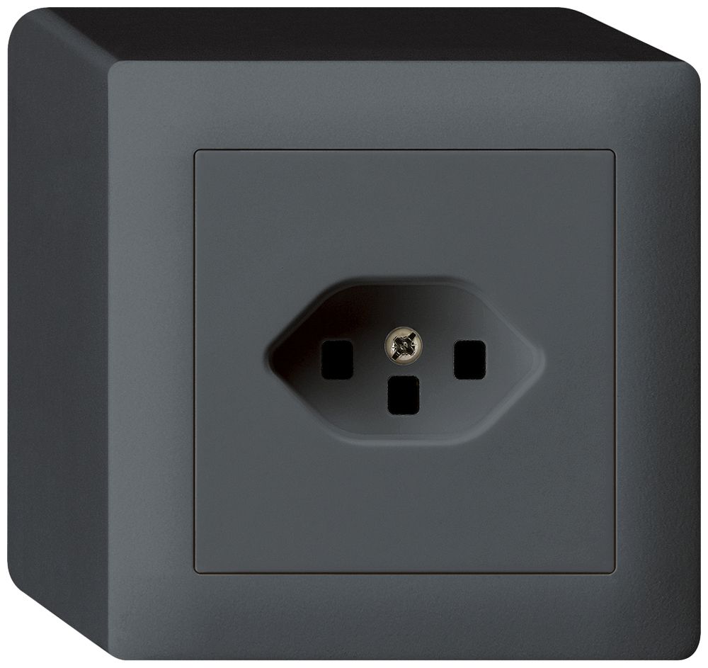 AP-Steckdose kallysto T23 anthrazit mit Steckklemmen