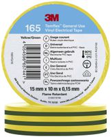 Isolierband 3M Temflex 165 15mm×10m×0.15mm grün/gelb VDE 600V 0…90°C