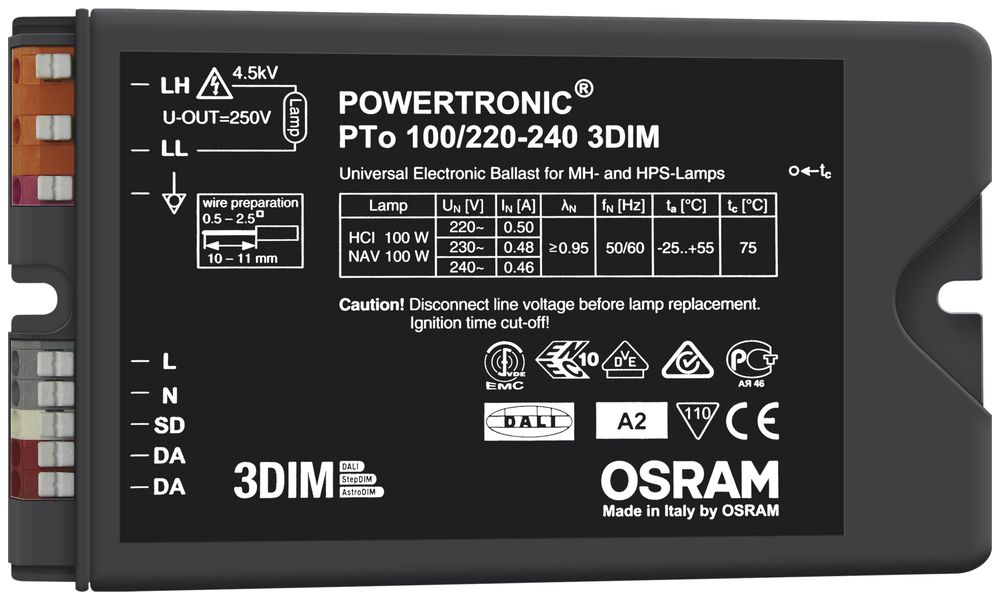 BE Powertronic Outdoor PTo 100W 3DIM 220…240V per lampada HID