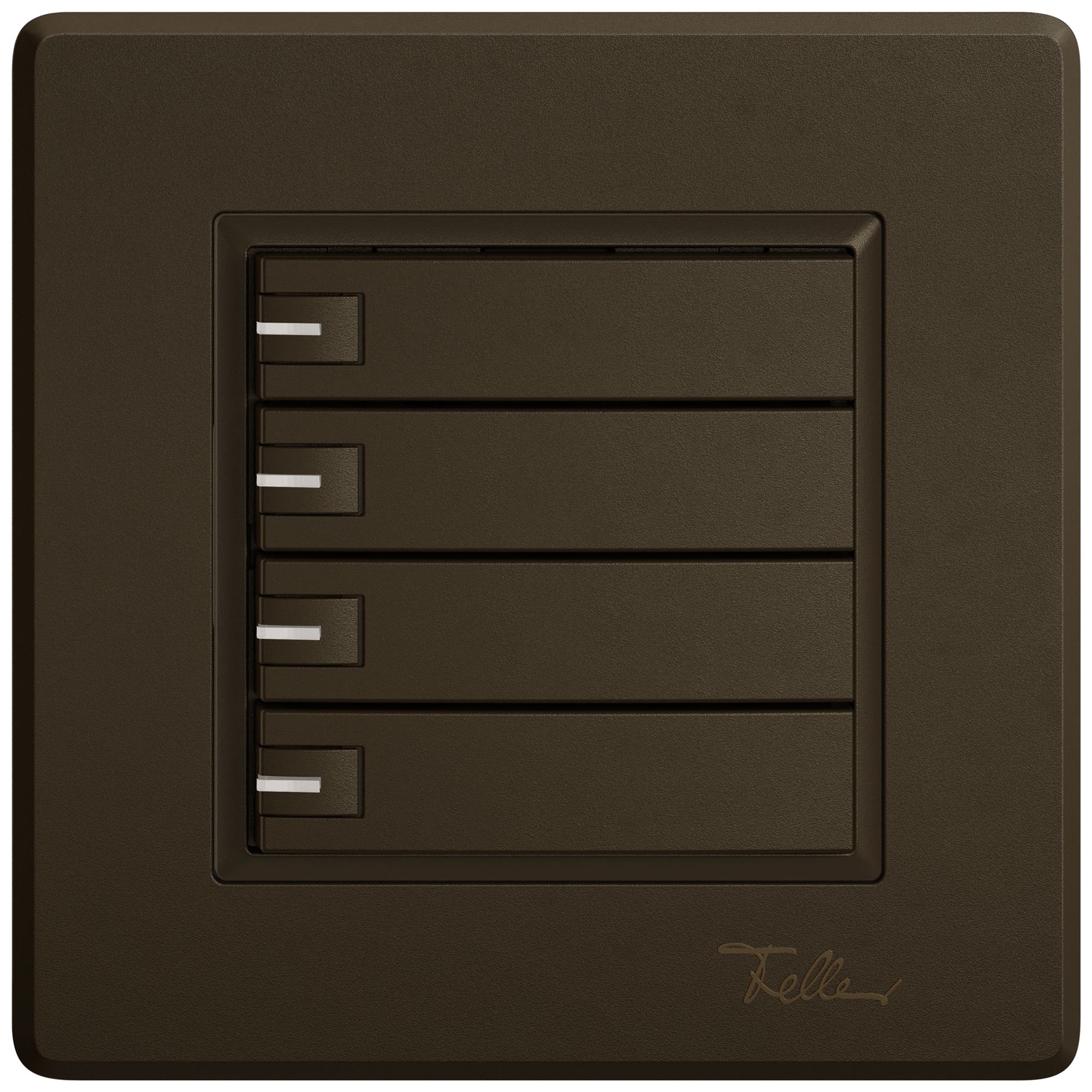 Poussoir universel ENC EDIZIO.liv UNI SNAPFIX® a.LED RGB 4× comm.1T br