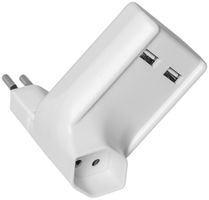 USB-Zwischenstecker Steffen 2×USB 5V/2.1A 1×T12/T13 drehbar 270° weiss