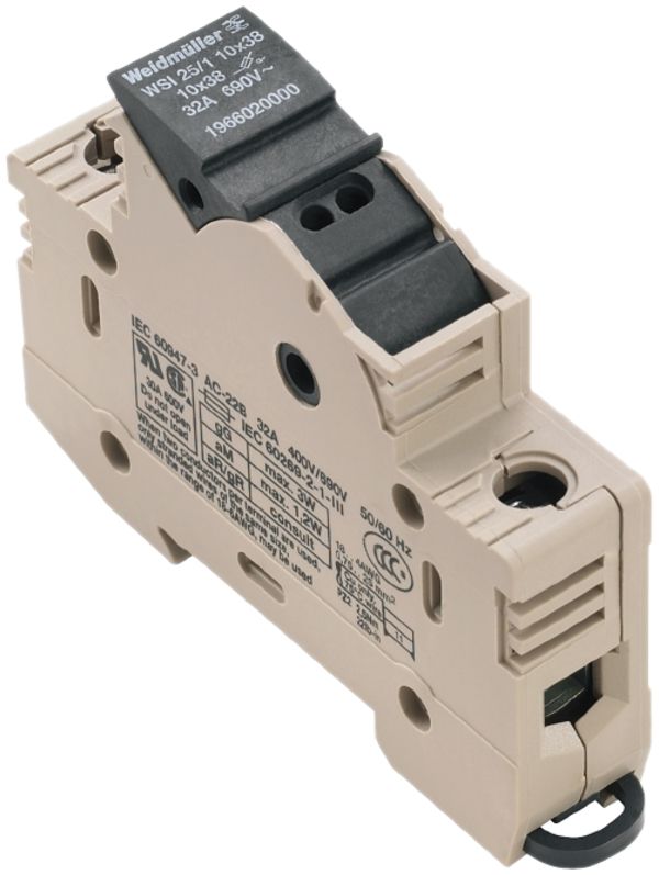 Sicherungs-Reihenklemme Weidmüller WSI /1 10×38 Schraub.25mm² TS35 beige