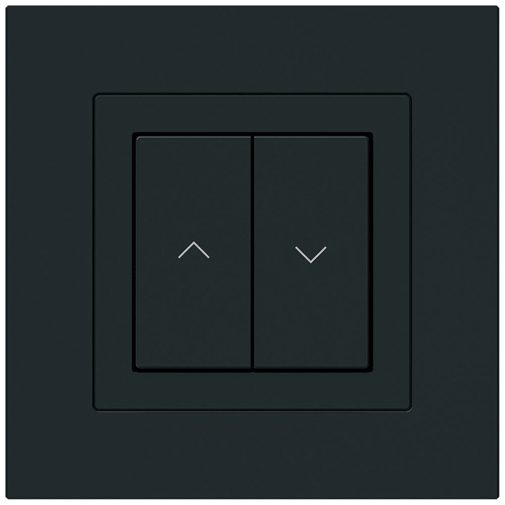 Poussoir pour stores KNX ENC Hager BA kallysto.pro C double 94×94mm noir