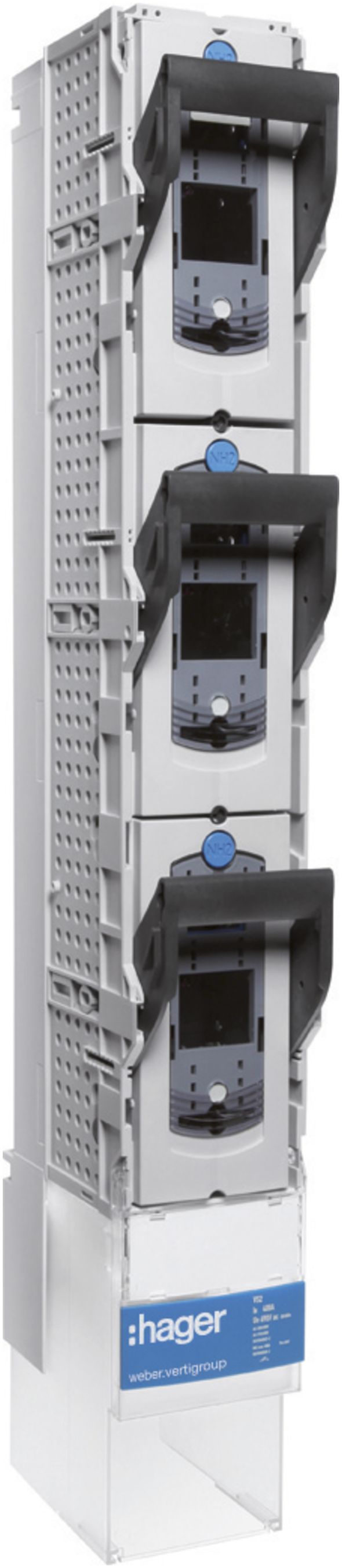 NHS-Lastschaltleiste weber.vertigroup 1P DIN3 630A SaS 185mm Schraubanschl.M12