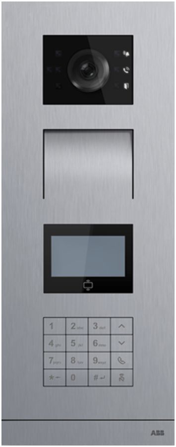 Station extérieure vidéo ABB-Welcome IP, IC, écran, clavier, 1/4, acier fin