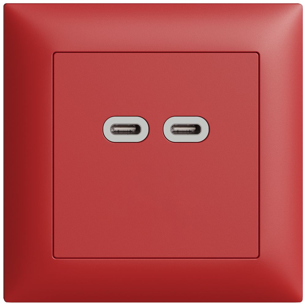 Prise ENC USB 18W 2×type C Feller EDIZIOdue FMI 230V 3600mA berry